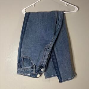 Blue Denim Striped Pac Sun Mom Jeans |Straight Leg Dark Blue